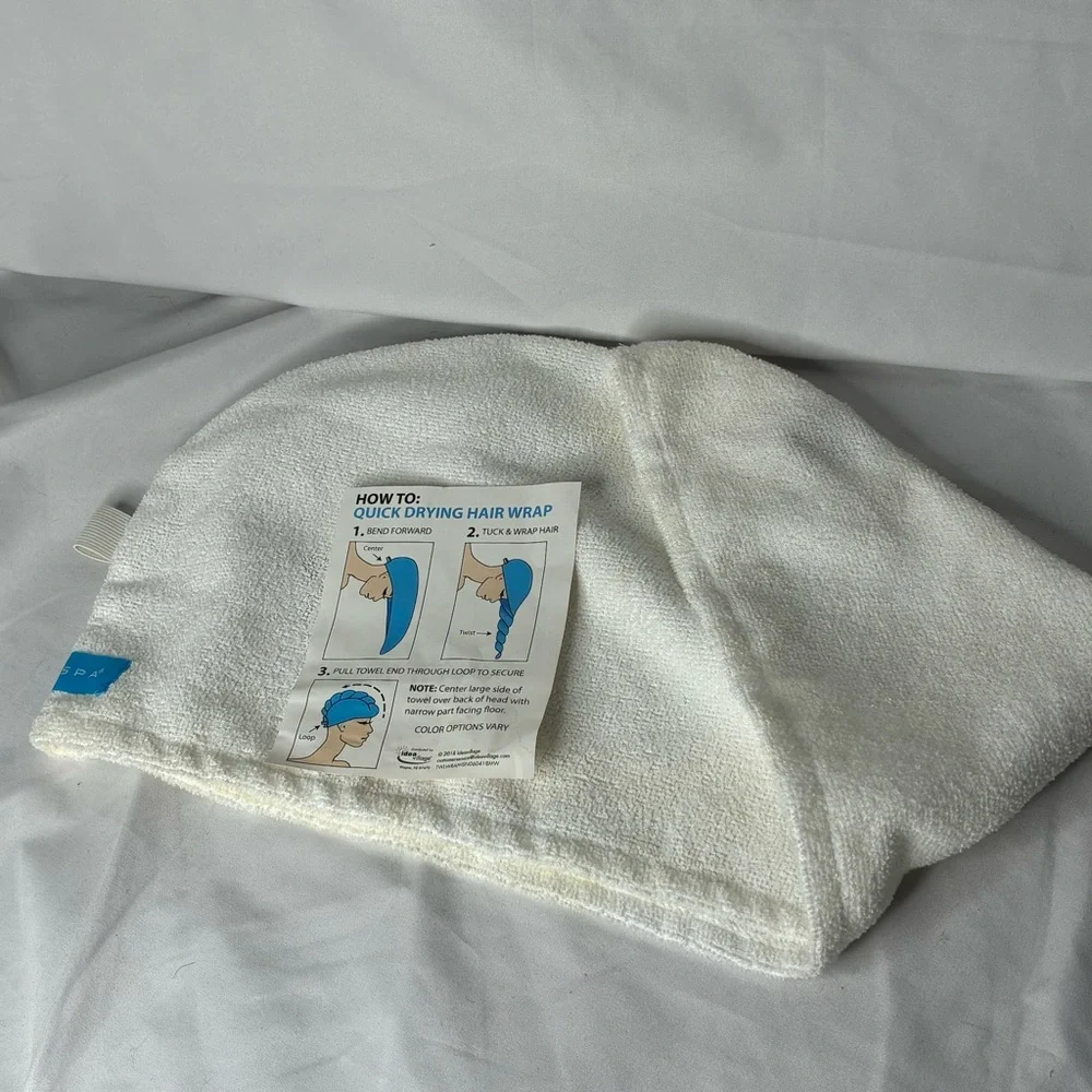 🐼 3/$25 Spin Spa White Quick Drying Hair Wrap